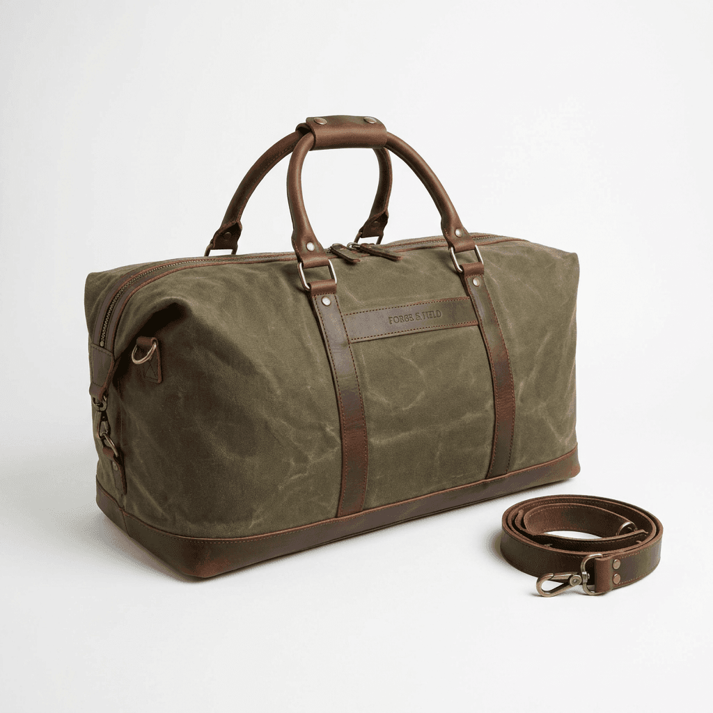 Canvas & Leather Weekender Duffel Bag
