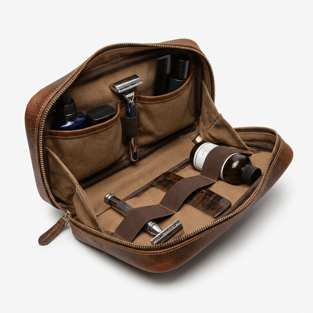 Leather Dopp Kit (Travel Toiletry Bag)