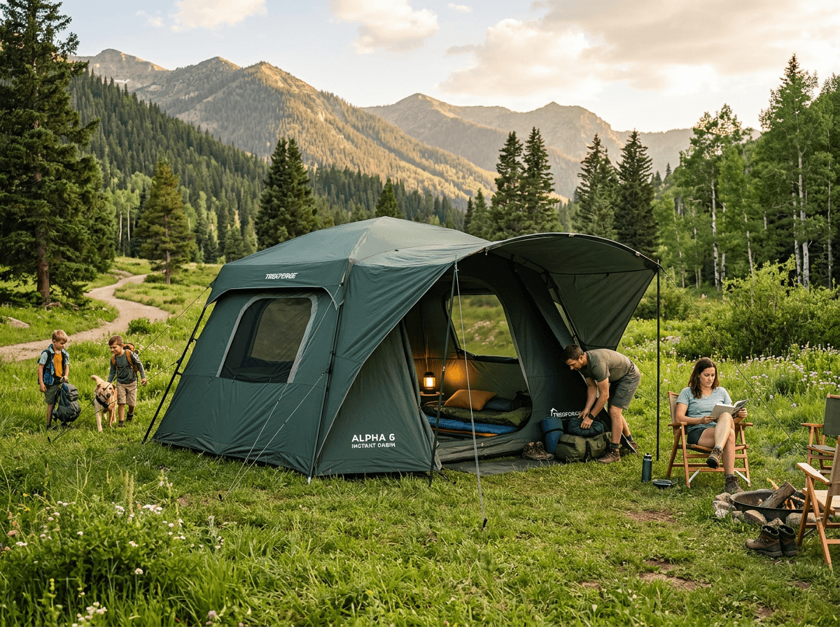 Family Camping Tent (6-Person, Instant Setup)