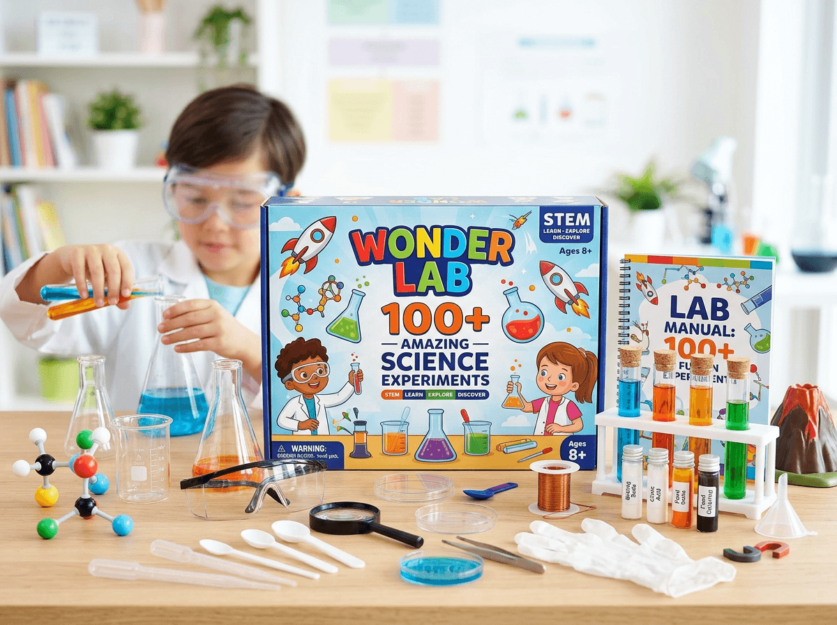 Kids Science Experiment Kit (STEM, 100+)