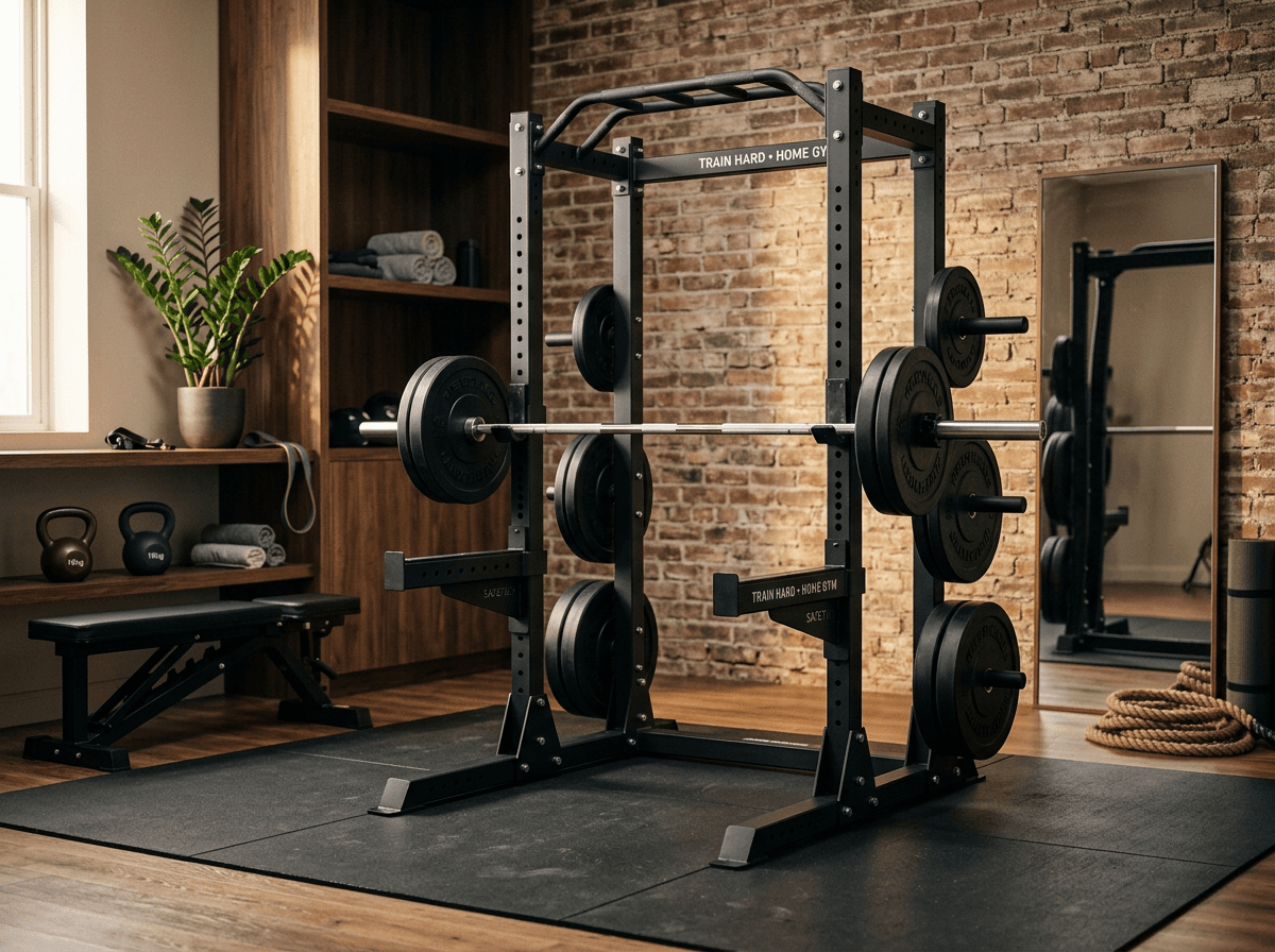 Compact Home Squat Rack with Pull-Up Bar