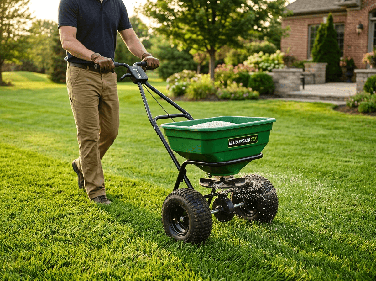 Broadcast Lawn Spreader (Push, 15,000 sq ft)