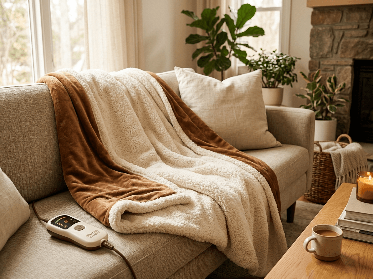 Heated Blanket (Sherpa, Queen Size)